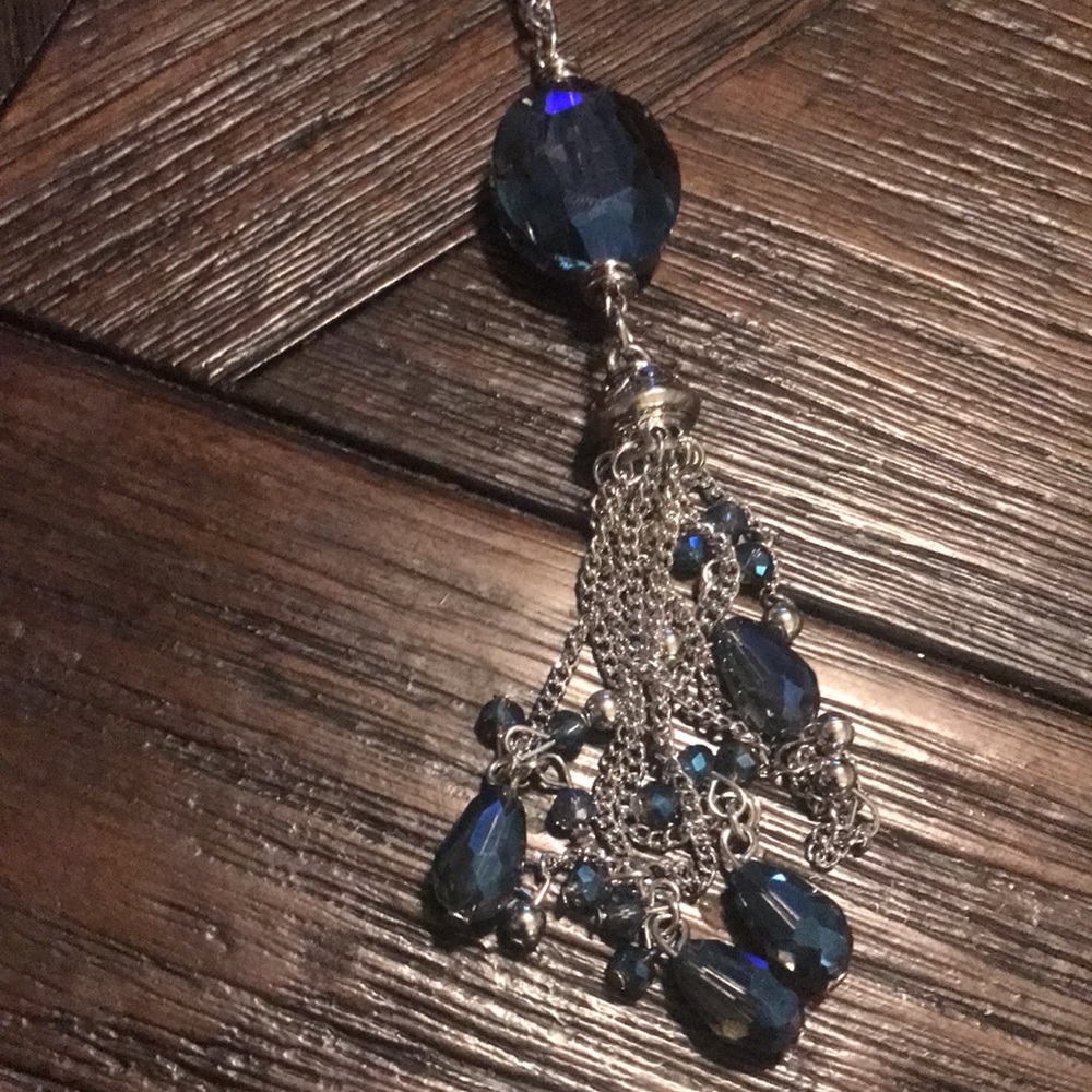 Paparazzi Tunic Length Necklace and Earring Set Blue